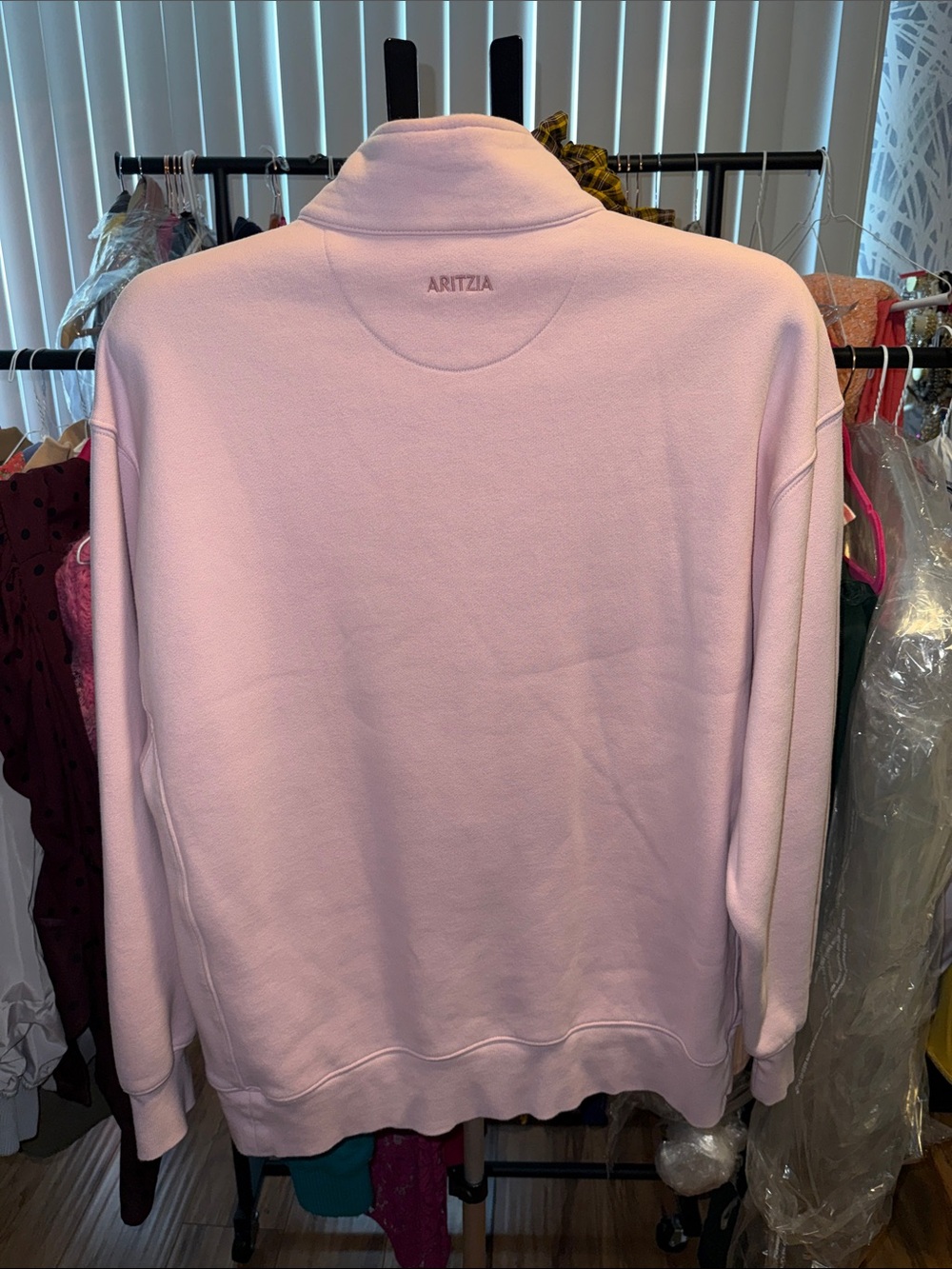 Aritzia Pale Pink Quarter-Zip Pullover - Picture 5 of 6